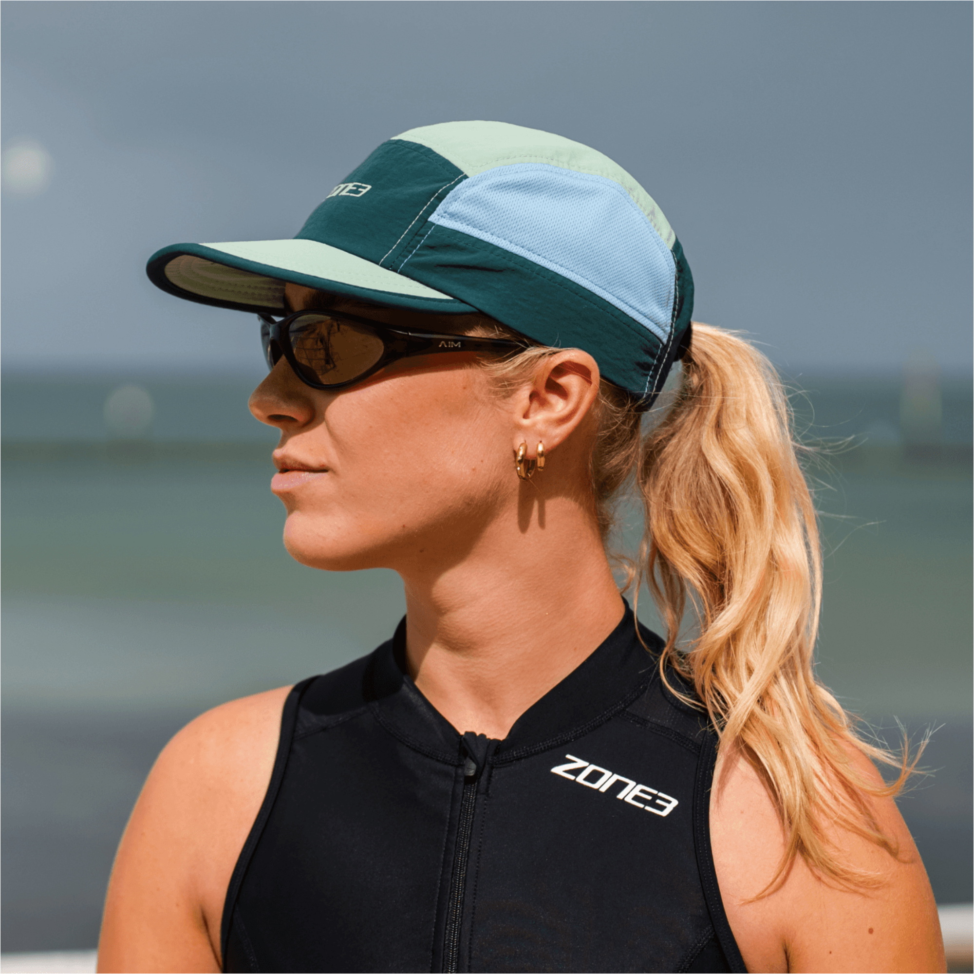 2026 ZONE3 5-Panel Running Cap RA26LWPC127 - Teal